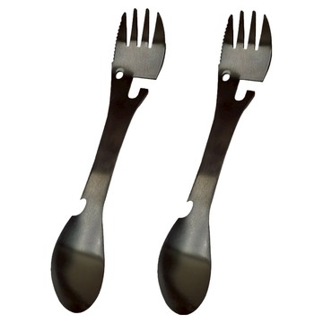 DIBOTE 迪伯特 304不鏽鋼叉匙 W3022-6  黑色  2個  叉子