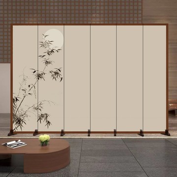 🌷新品 可開統編 中式屏風隔斷客廳辦公室摺疊移動餐廳酒店茶室簡約背景牆輕奢折屏