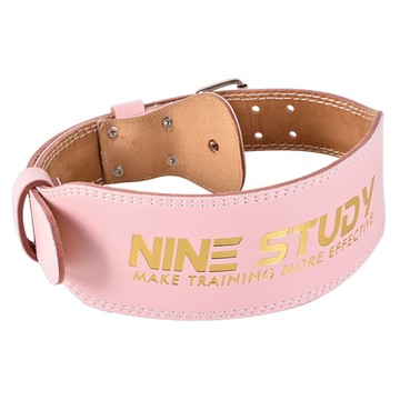 NINE STUDY 專業健身重訓皮革腰帶 糖果系 YD-013  S(60~85cm)  粉色  1個