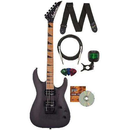 Jackson Dinky Arch Top JS24 DKAM Electric Guitar Black Stain Bundle with Cable, Tuner, Strap, Picks, and Austin Bazaar Instructional DVD