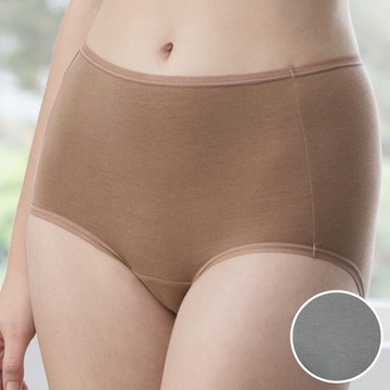 華歌爾-天絲竹炭 M-3L 中高腰三角褲 (灰)-NS5174FD