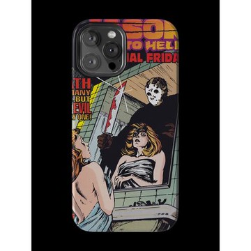 恐怖電影十三號星期五 美式復古個性插畫 適用蘋果 iPhone 14/15/16/17 Pro Max雙層全包防摔磨砂硬殼手機殼