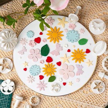 雛菊蝴蝶塑料壓模烘培用品全套套餐33件套裝翻糖蛋糕模具diy工具