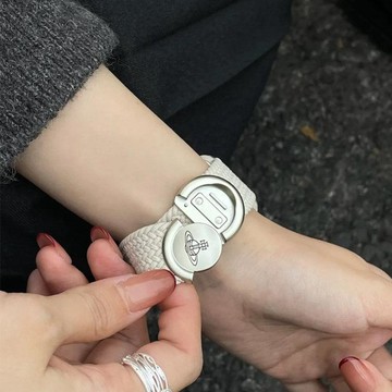⚡️限時秒殺⚡️適用於Applewatchs11/10/9/8錶帶土星磁吸圓圈編織尼龍女高級感se