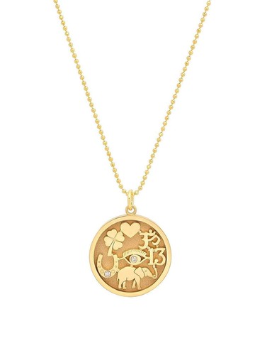 Jennifer Meyer - 18kt yellow gold diamond Good Luck necklace - women - Diamond/18kt Yellow Gold - One Size