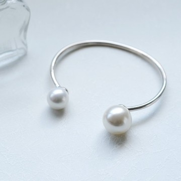 雙珍珠手鐲 925純銀