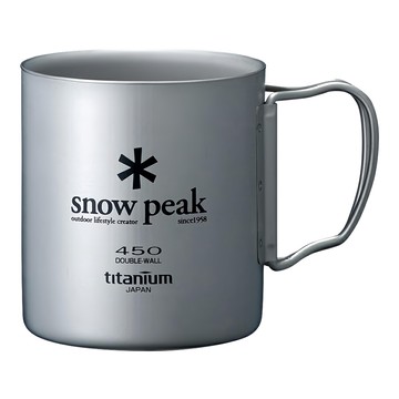 snow peak 雪諾必克 鈦金屬雙層杯 450折疊把  銀色  1個