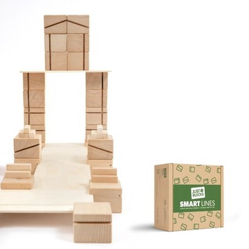 Just Blocks-聰明線條幾何溝槽積木中型組 92 pcs (波蘭原裝進口)