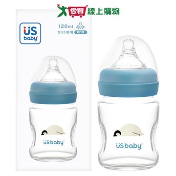 優生 真母感玻璃瓶 寬口徑 S120ml-企鵝 台灣製 超耐熱玻璃 人體工學 通過8大重金屬檢驗 抗化學侵蝕 奶瓶【愛買】