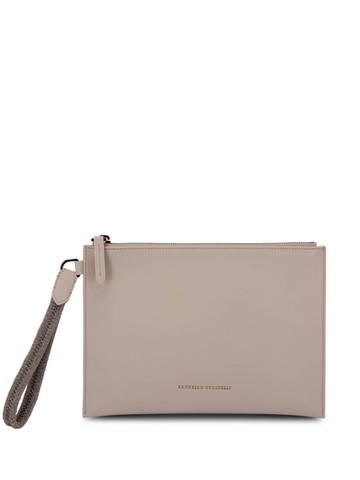 Brunello Cucinelli - Monili chain leather clutch bag - women - Suede/Leather - One Size - Brown