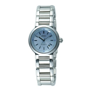 SEIKO 鍾愛一生機械腕錶-銀X粉藍-SUF005K1