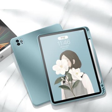 【液態硅膠】適用蘋果2024新款ipadair6保護殼pro11全包10.2單后殼帶筆槽防彎Air4/5平板電腦簡約12.9保護套