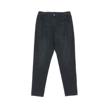 GIORDANO 男裝鬆緊腰錐形牛仔褲 - 77 深藍色