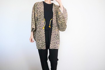 紫色和服，抽象和服，復古和服，和服夾克，日本和服