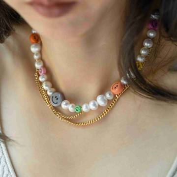 美國 Martha Calvo 個性輕奢 多層次懸垂設計珍珠項鍊