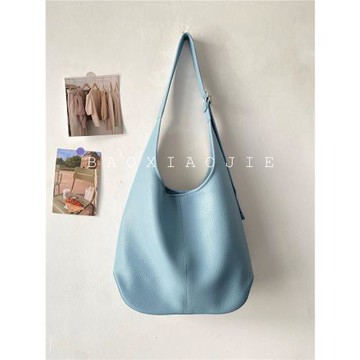 2025韓版新款軟皮單肩水桶包ins時尚大容量腋下包通勤學生托特包