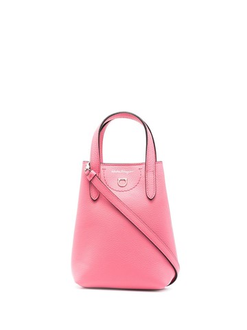 Ferragamo - Gancini-plaque leather mini bag - women - Calf Leather - One Size - Pink