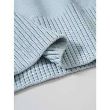 100%純棉半高領毛衣女寬松短款秋冬季小個子加厚針織衫內搭打底衫