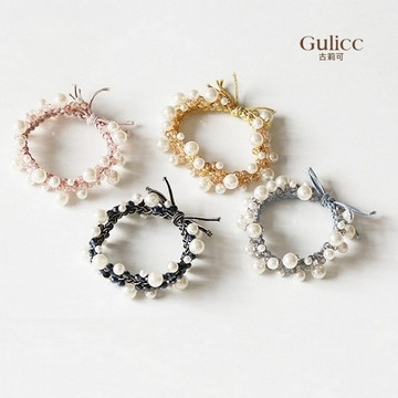 【Gulicc】古莉可 髮圈 編織串珠手鍊兩用髮圈