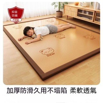 夏季涼蓆地墊（180cmx200cm）爬行墊 冰藤蓆 榻榻米床墊 打地鋪午睡墊 床邊軟墊