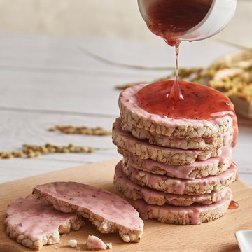 健康營養 - 發芽糙米餅/草莓口味(含果肉顆粒10入裝)共6罐