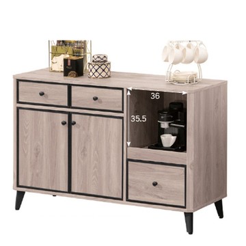 AS DESIGN 雅司家具-哥雅4尺木面餐櫃-119*40*77.5cm