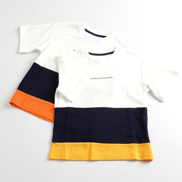 【出清優惠】刺繡針織棉T 橘/黃