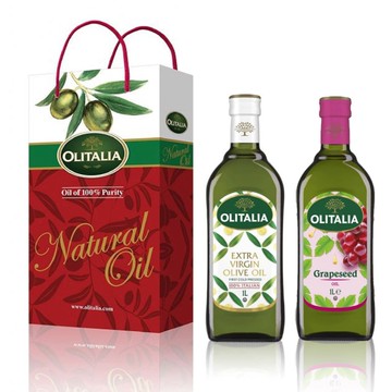 Olitalia 奧利塔 特級初榨橄欖油1000ml+葡萄籽油1000ml禮盒組