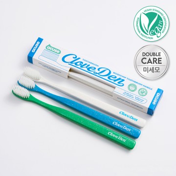 CloveDen Vegan Double Fine Hair Antibacterial Toothbrush 1P