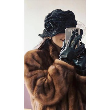 秋冬 氣質黑色亮晶晶 面紗花朵呢帽 顯臉小帽子 遮陽帽