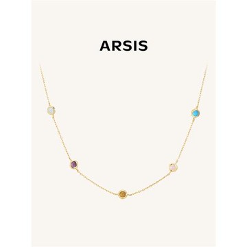 (免運)【明星同款】ARSIS秘密花園五彩星戀五芒星項鏈簡約純銀多巴胺女