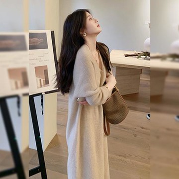 2023新款女神范氣質名媛高級感打底內搭長袖針織毛衣連衣裙子秋冬