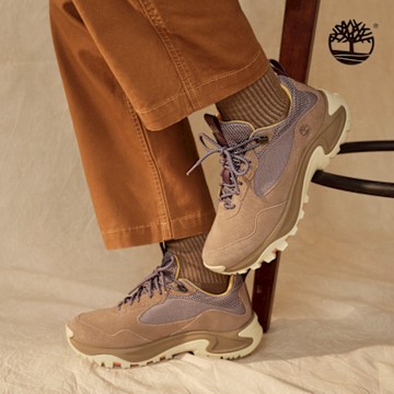 Timberland官方旗艦 男款米灰色防水中筒健行鞋|A6DWJEVG