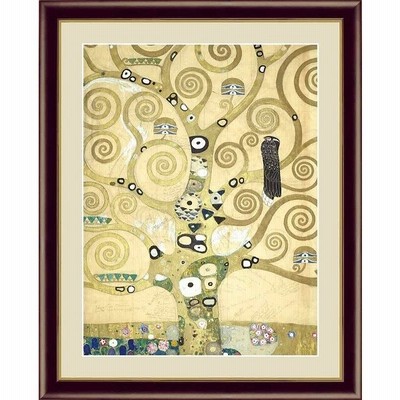 世界の名画　油絵　生命の樹　クリムト　F4　42×34cm　手彩仕上 高精細巧芸美術画