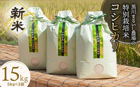 B25-001新米 黒川まるいし農場の特別栽培米コシヒカリ１5kg