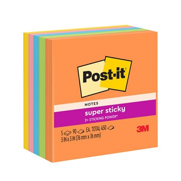 【史代新文具】3M 654-5SSEB 狠黏可再貼便條紙紙磚/便利貼 (90張/5本/包)