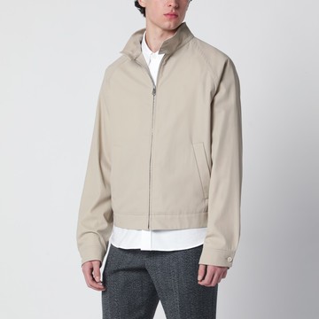 Sand-colored cotton zip-up jacket