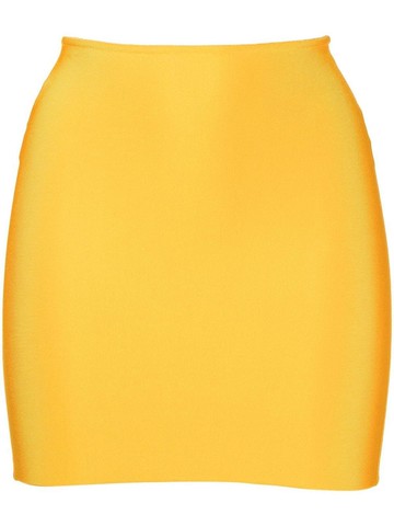 Herve L. Leroux - fitted mini skirt - women - Elastane/Viscose - 38 - Yellow