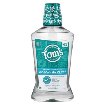 Tom's of Maine, 海鹽漱口水，無氟，清爽薄荷，16 液量盎司（473 毫升）