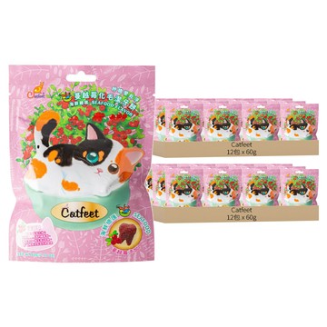 Catfeet 呼嚕愛乾淨蔓越莓化毛潔牙餅  海鮮  60g  24包