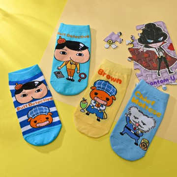 屁屁偵探直板襪15-22cm-多款任選