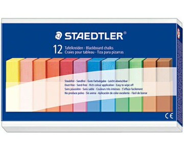 德國施德樓STAEDTLER施德樓無麈安全粉筆-12色組*MS2360【領券滿額再折千12/31止】