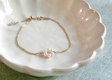 甜甜圈圈 可調式手圍 珍珠手鍊