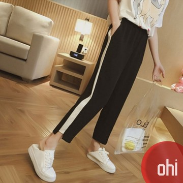 【ohi】冰絲薄款九分褲 煙管褲 新款韓版韓系女裝 褲子夏季加大碼女運動褲 休閒百搭 女裝 GPN372