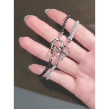 環環相扣情侶手鏈S999純銀輕奢精致高級感莫比烏斯手鏈男女友禮物