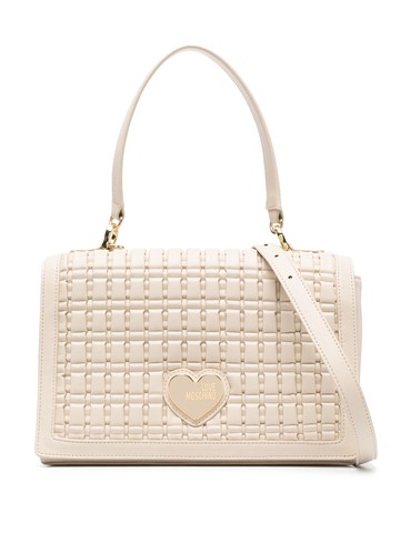 Love Moschino - heart-motif shoulder bag - women - Polyurethane - One Size - Neutrals