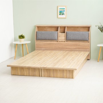 【本木】蜜絲 插座貓抓皮靠枕房間二件組-單大3.5尺 床頭+內縮床底梧桐