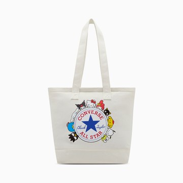 CONVERSE HELLO KITTY TOTE BAG EGRET 女包 白-TWWA5872-W2Y