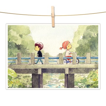 afu水彩插畫明信片 - 未來的我們