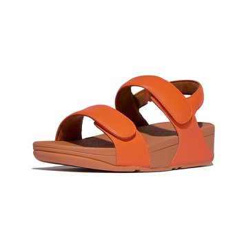 FitFlop LULU 可調式後帶皮革涼鞋-女(蜜柑色)